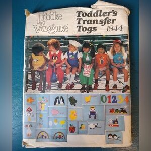 The Little Vogue 1844 Toddlers Transfer Togs Sewing Patterns